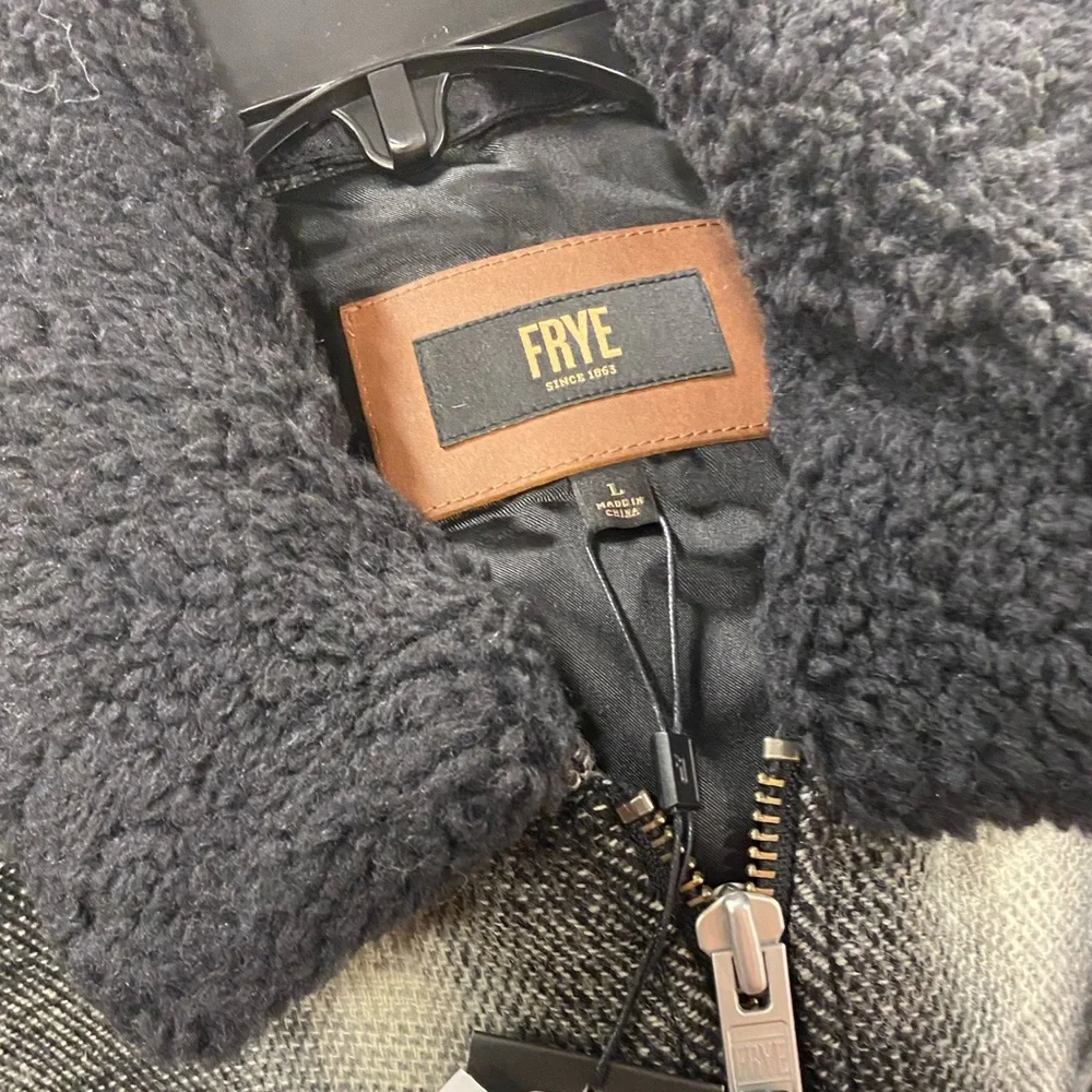 🔖L FRYE Dylan Shadow Plaid Bomber Jacket Coat